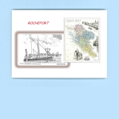 Cartes Postales impression Noir avec dpartement sur la ville de ROCHEFORT Titre : le port de commerce