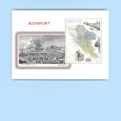 Cartes Postales impression Noir avec dpartement sur la ville de ROCHEFORT Titre : le port