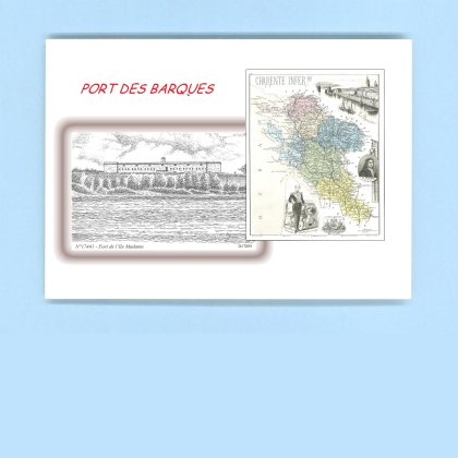 Cartes Postales impression Noir avec dpartement sur la ville de PORT DES BARQUES Titre : fort de l ile madame