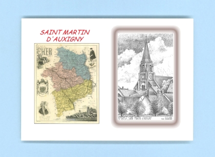 Cartes Postales impression Noir avec dpartement sur la ville de ST MARTIN D AUXIGNY Titre : vue
