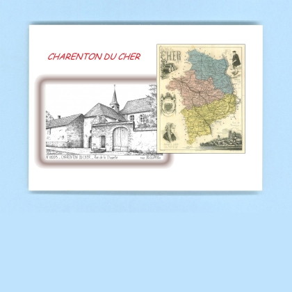 Cartes Postales impression Noir avec dpartement sur la ville de CHARENTON DU CHER Titre : rue de la chapelle