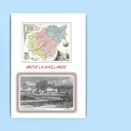 Cartes Postales impression Noir avec dpartement sur la ville de BRIVE LA GAILLARDE Titre : vue