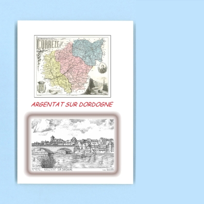 Cartes Postales impression Noir avec dpartement sur la ville de ARGENTAT Titre : vue