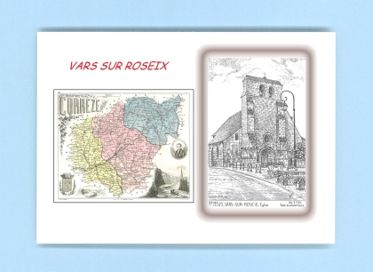Cartes Postales impression Noir avec dpartement sur la ville de VARS SUR ROSEIX Titre : eglise
