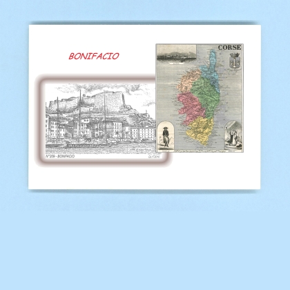 Cartes Postales impression Noir avec dpartement sur la ville de BONIFACIO Titre : vue