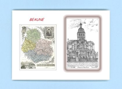 Cartes Postales impression Noir avec dpartement sur la ville de BEAUNE Titre : abside de notre dame
