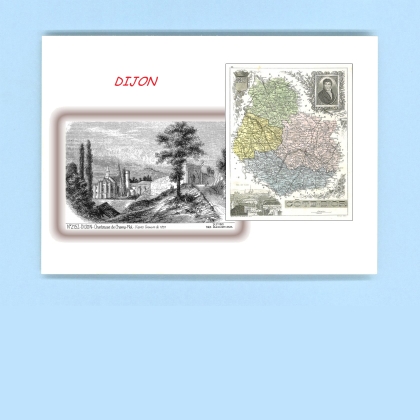 Cartes Postales impression Noir avec dpartement sur la ville de DIJON Titre : chartreuse de champmol