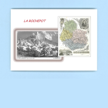 Cartes Postales impression Noir avec dpartement sur la ville de LA ROCHEPOT Titre : vue