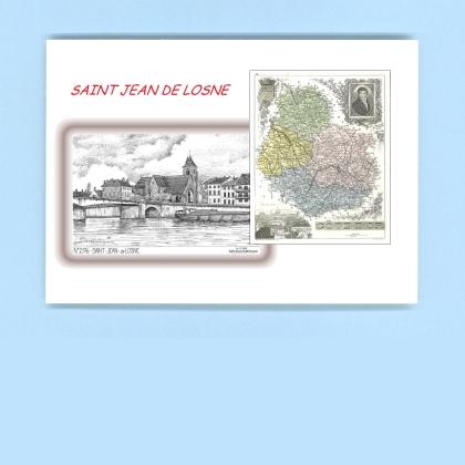 Cartes Postales impression Noir avec dpartement sur la ville de ST JEAN DE LOSNE Titre : vue
