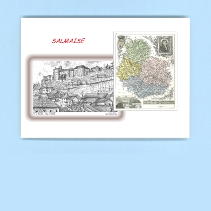 Cartes Postales impression Noir avec dpartement sur la ville de SALMAISE Titre : vue