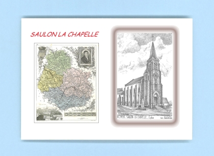 Cartes Postales impression Noir avec dpartement sur la ville de SAULON LA CHAPELLE Titre : eglise