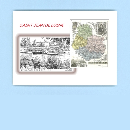 Cartes Postales impression Noir avec dpartement sur la ville de ST JEAN DE LOSNE Titre : port