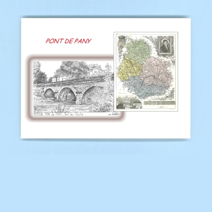 Cartes Postales impression Noir avec dpartement sur la ville de PONT DE PANY Titre : pont de l ouche