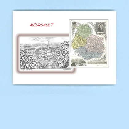 Cartes Postales impression Noir avec dpartement sur la ville de MEURSAULT Titre : vue