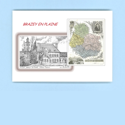 Cartes Postales impression Noir avec dpartement sur la ville de BRAZEY EN PLAINE Titre : chateau magnien
