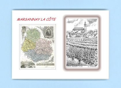 Cartes Postales impression Noir avec dpartement sur la ville de MARSANNAY LA COTE Titre : vue