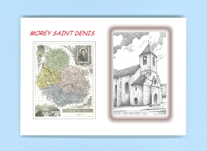 Cartes Postales impression Noir avec dpartement sur la ville de MOREY ST DENIS Titre : eglise