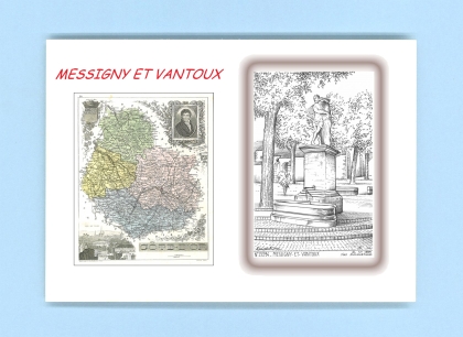 Cartes Postales impression Noir avec dpartement sur la ville de MESSIGNY ET VANTOUX Titre : vue