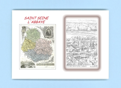 Cartes Postales impression Noir avec dpartement sur la ville de ST SEINE L ABBAYE Titre : vue