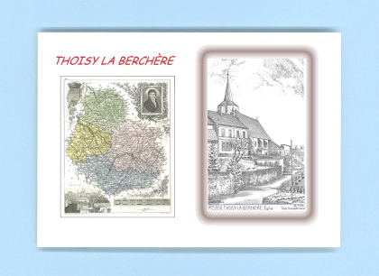 Cartes Postales impression Noir avec dpartement sur la ville de THOISY LA BERCHERE Titre : eglise