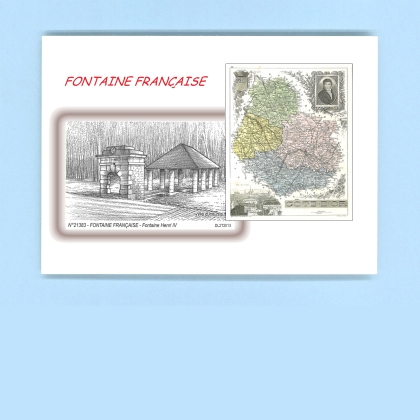 Cartes Postales impression Noir avec dpartement sur la ville de FONTAINE FRANCAISE Titre : fontaine henri IV