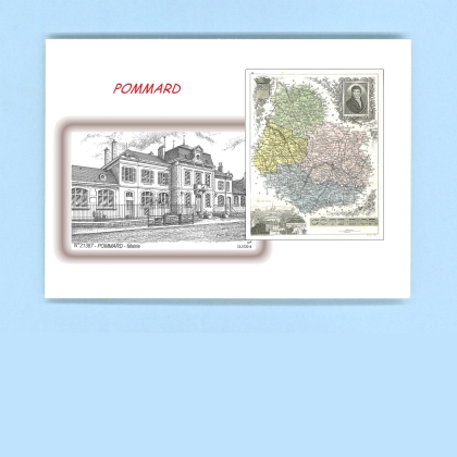 Cartes Postales impression Noir avec dpartement sur la ville de POMMARD Titre : mairie