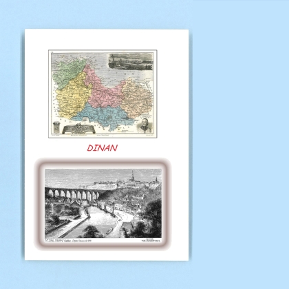 Cartes Postales impression Noir avec dpartement sur la ville de DINAN Titre : viaduc