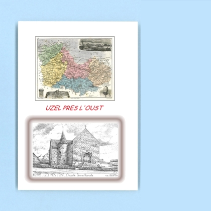 Cartes Postales impression Noir avec dpartement sur la ville de UZEL PRES L OUST Titre : chapelle bonne nouvelle