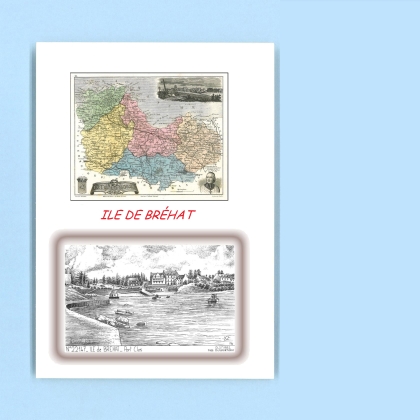 Cartes Postales impression Noir avec dpartement sur la ville de ILE DE BREHAT Titre : port clos