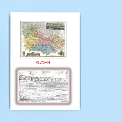Cartes Postales impression Noir avec dpartement sur la ville de PLOUHA Titre : gwin zegal