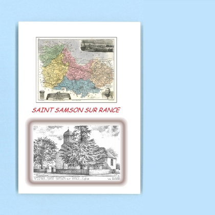 Cartes Postales impression Noir avec dpartement sur la ville de ST SAMSON SUR RANCE Titre : eglise