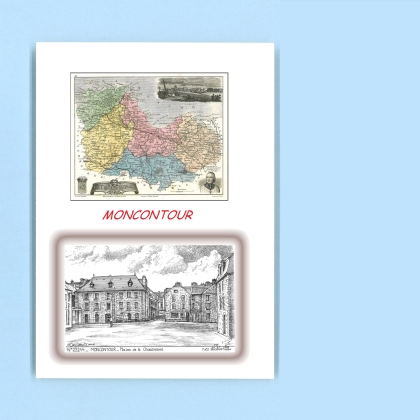 Cartes Postales impression Noir avec dpartement sur la ville de MONCONTOUR Titre : maison de la chouannerie