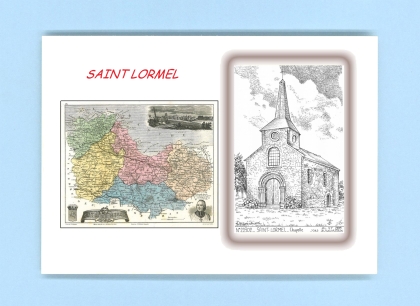 Cartes Postales impression Noir avec dpartement sur la ville de ST LORMEL Titre : chapelle