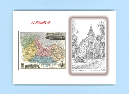 Cartes Postales impression Noir avec dpartement sur la ville de PLERNEUF Titre : chapelle du pre de l aulne