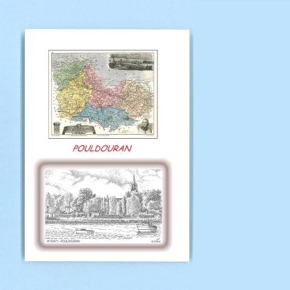 Cartes Postales impression Noir avec dpartement sur la ville de POULDOURAN Titre : vue
