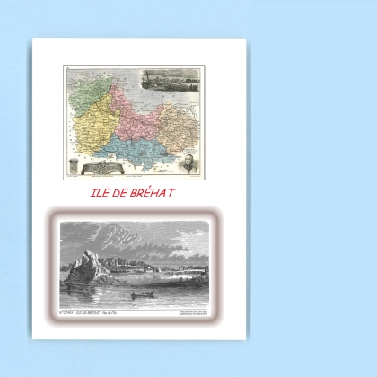 Cartes Postales impression Noir avec dpartement sur la ville de ILE DE BREHAT Titre : vue de l ile