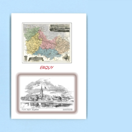 Cartes Postales impression Noir avec dpartement sur la ville de ERQUY Titre : vue generale