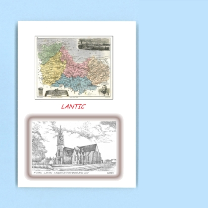 Cartes Postales impression Noir avec dpartement sur la ville de LANTIC Titre : chapelle notre dame de la cour