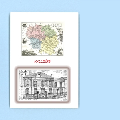 Cartes Postales impression Noir avec dpartement sur la ville de VALLIERE Titre : mairie