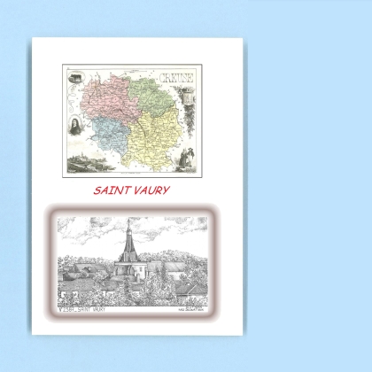 Cartes Postales impression Noir avec dpartement sur la ville de ST VAURY Titre : vue