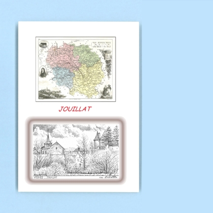 Cartes Postales impression Noir avec dpartement sur la ville de JOUILLAT Titre : vue