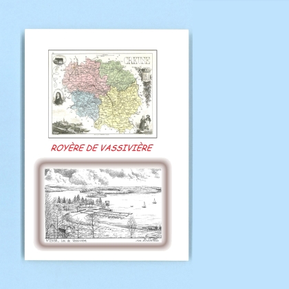Cartes Postales impression Noir avec dpartement sur la ville de ROYERE DE VASSIVIERE Titre : lac de vassiviere