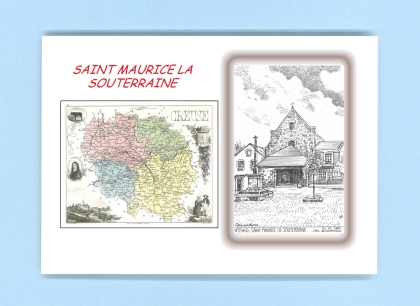 Cartes Postales impression Noir avec dpartement sur la ville de ST MAURICE LA SOUTERRAINE Titre : vue
