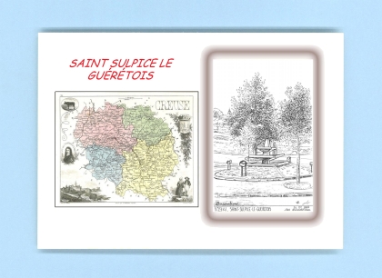 Cartes Postales impression Noir avec dpartement sur la ville de ST SULPICE LE GUERETOIS Titre : vue