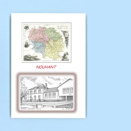 Cartes Postales impression Noir avec dpartement sur la ville de NOUHANT Titre : mairie