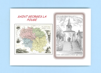 Cartes Postales impression Noir avec dpartement sur la ville de ST GEORGES LA POUGE Titre : eglise