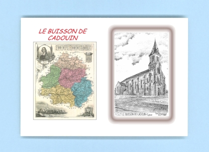 Cartes Postales impression Noir avec dpartement sur la ville de LE BUISSON DE CADOUIN Titre : eglise