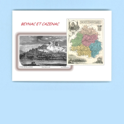 Cartes Postales impression Noir avec dpartement sur la ville de BEYNAC ET CAZENAC Titre : vue