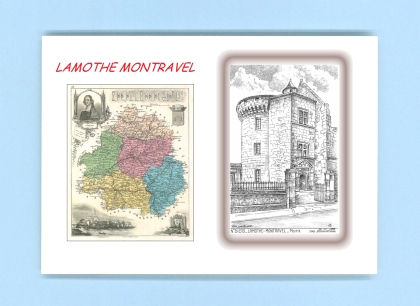 Cartes Postales impression Noir avec dpartement sur la ville de LAMOTHE MONTRAVEL Titre : mairie