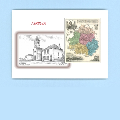 Cartes Postales impression Noir avec dpartement sur la ville de FIRBEIX Titre : vue